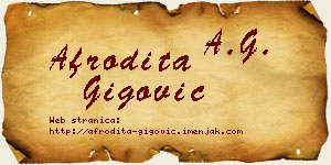 Afrodita Gigović vizit kartica